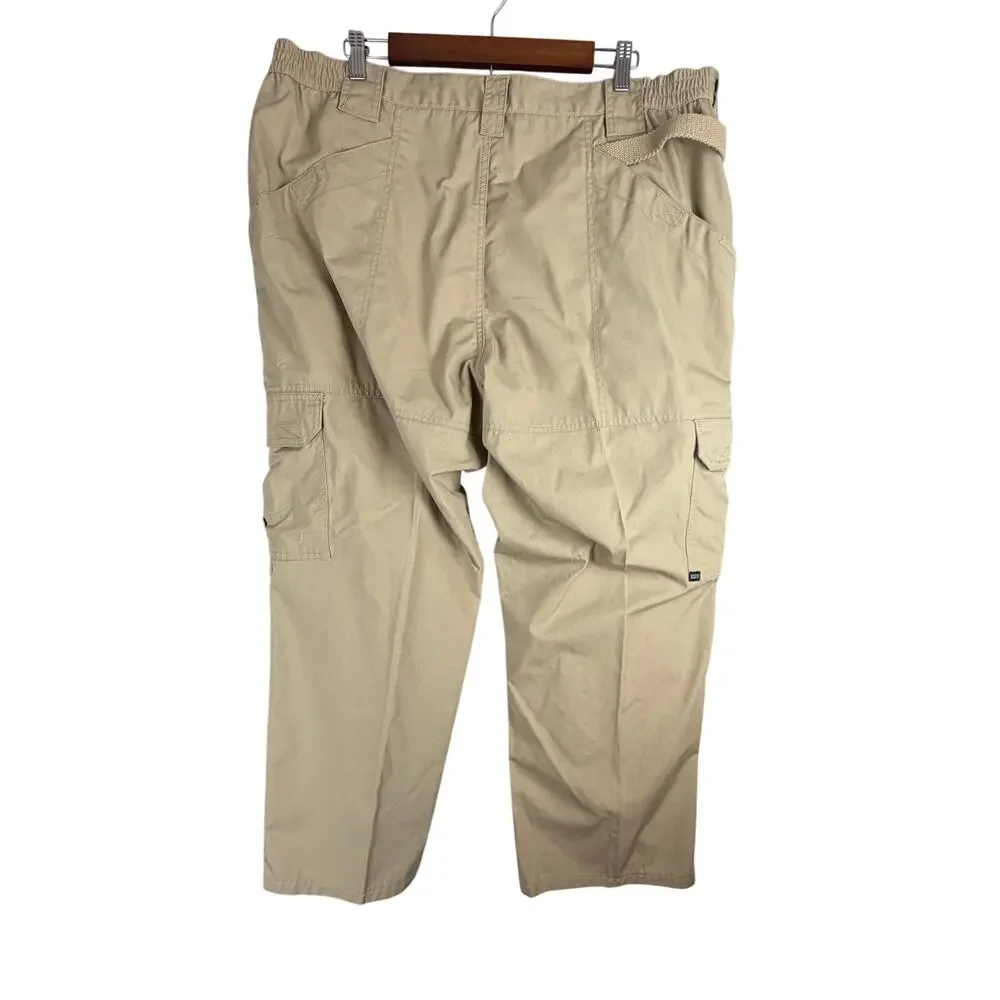 5.11 Tactical Men's‎ Cargo Pants Straight Zip Solid Work Cotton Beige Size 42x30